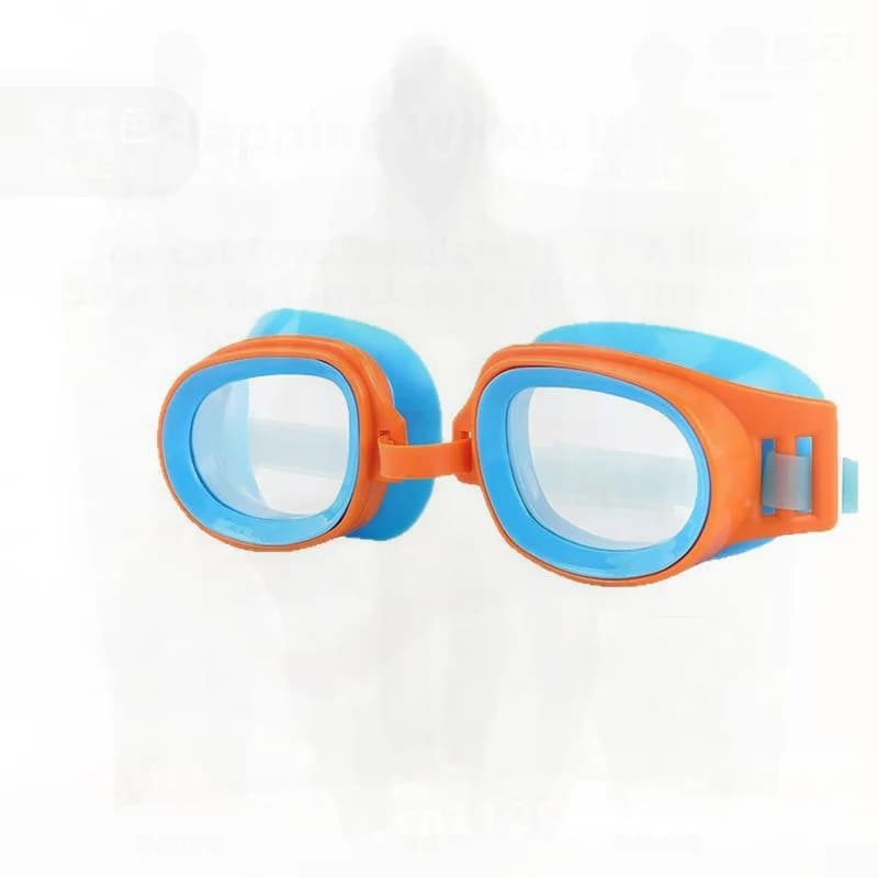Kids Waterproof Swimwear Wave HD Training Silicone PC Lenses Swimwear for Boys and Girls Orange Blue Metallic