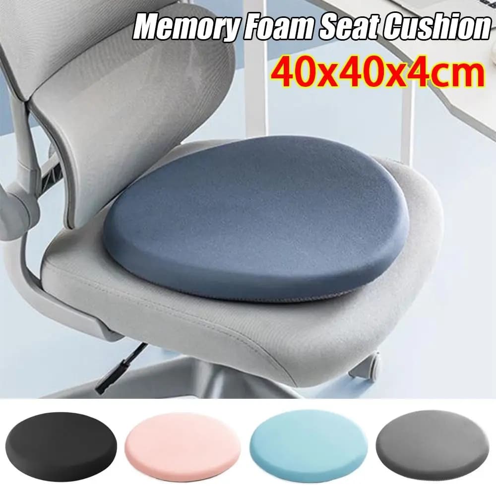 40cm Seat Cushion Ultra Soft Memory Foam Office Chair Pad Rebound Anti-Slip Waist Cushion