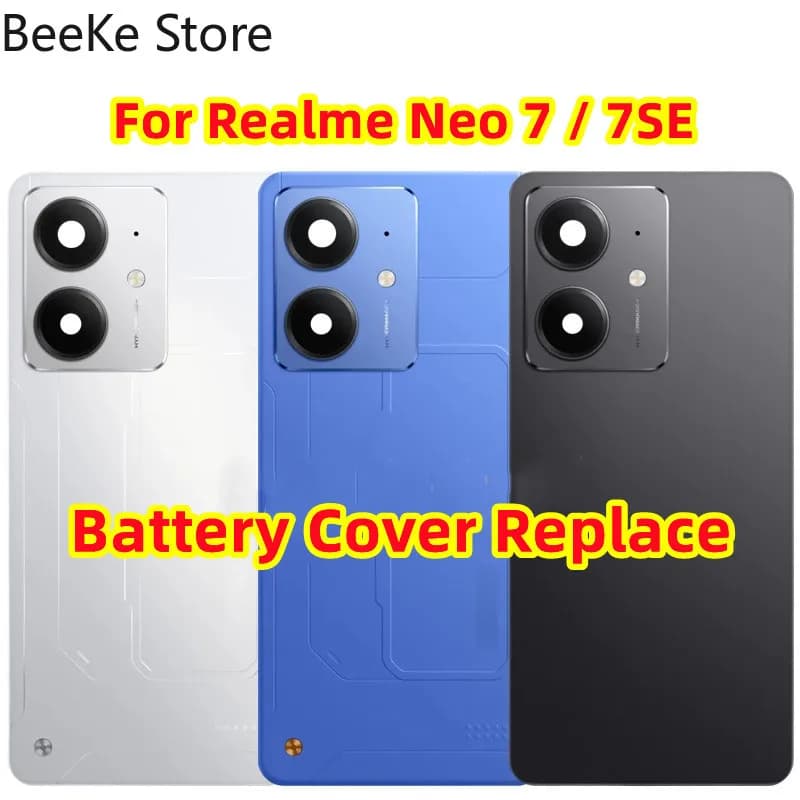 Cover Posteriore di Ricambio per Realme Neo 7 Turbo Neo7 SE, Scocca Posteriore in Vetro con Alloggiamento Batteria + Cornice Lente Fotocamera