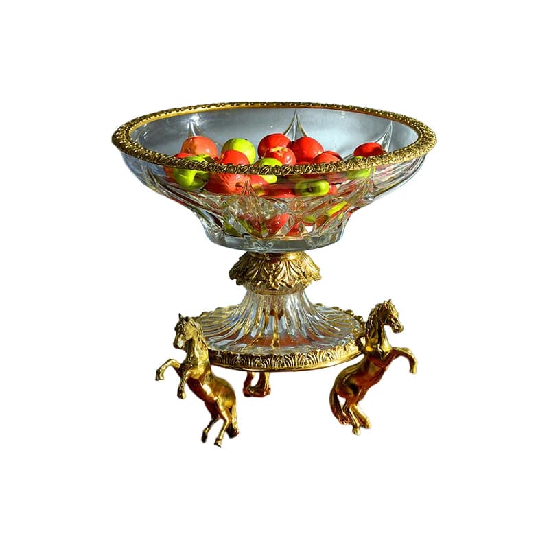 Soggiorno rotondo snack dessert torta frutta secca decorazione vassoio in ottone bancone cucina insalata di frutta ciotola di vetro