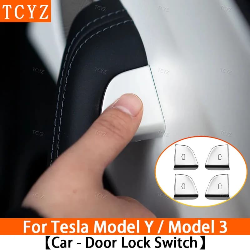 Per Tesla Model 3 Highland Model Y Juniper/Launch 2025 Adesivi per pulsanti apertura portiera auto 4X Copertura maniglia Protezione interni