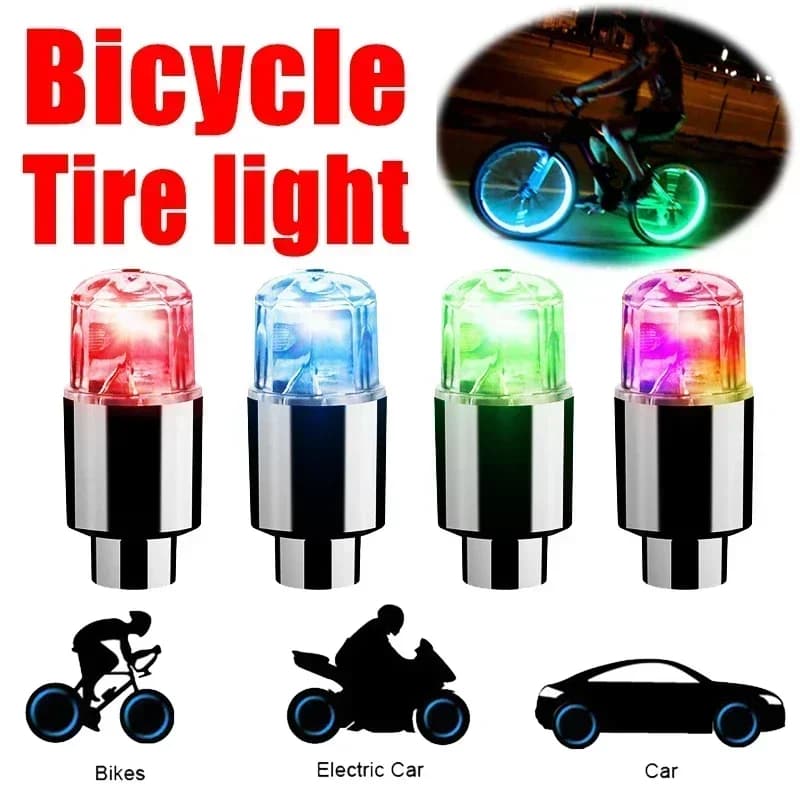 2/4/8 pz. Tappi Valvola LED per Pneumatici, Luci Neon Impermeabili per Raggi Ruota, Lampade LED per Pneumatici per Moto, Bici, Accessori Auto