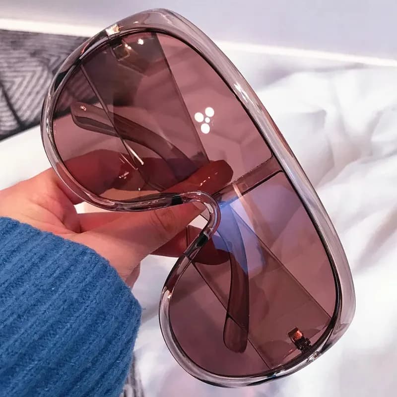 Occhiali da sole oversize a scudo monopezzo per donna, nuovi occhiali da sole alla moda da donna, occhiali sexy quadrati sfumati, protezione UV400 per uomo e donna, ideali per la guida