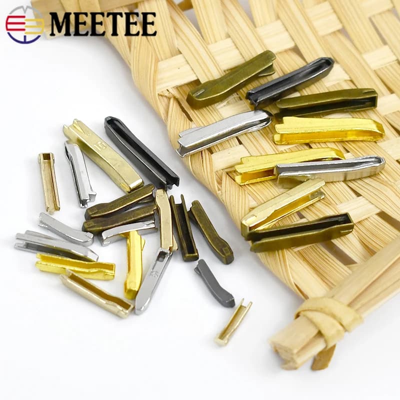30/50 set Kit di riparazione cerniera per cucire Meetee 3 # 5 # 8 # 10 # Clip di fissaggio con cerniera a doppio cursore Cerniere antiscivolo Tappo per coda