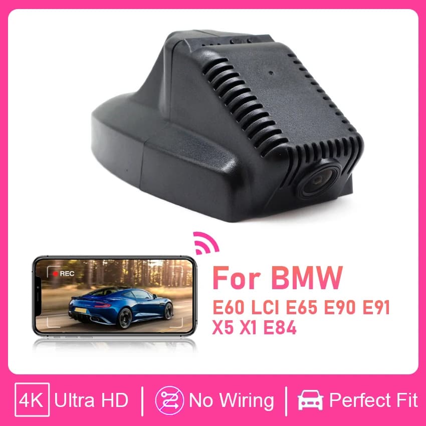 Dashcam UHD 4K 2160P Plug and Play con WIFI per BMW E60 LCi E65 E90 E91 X5 X1 E84 2006-2012