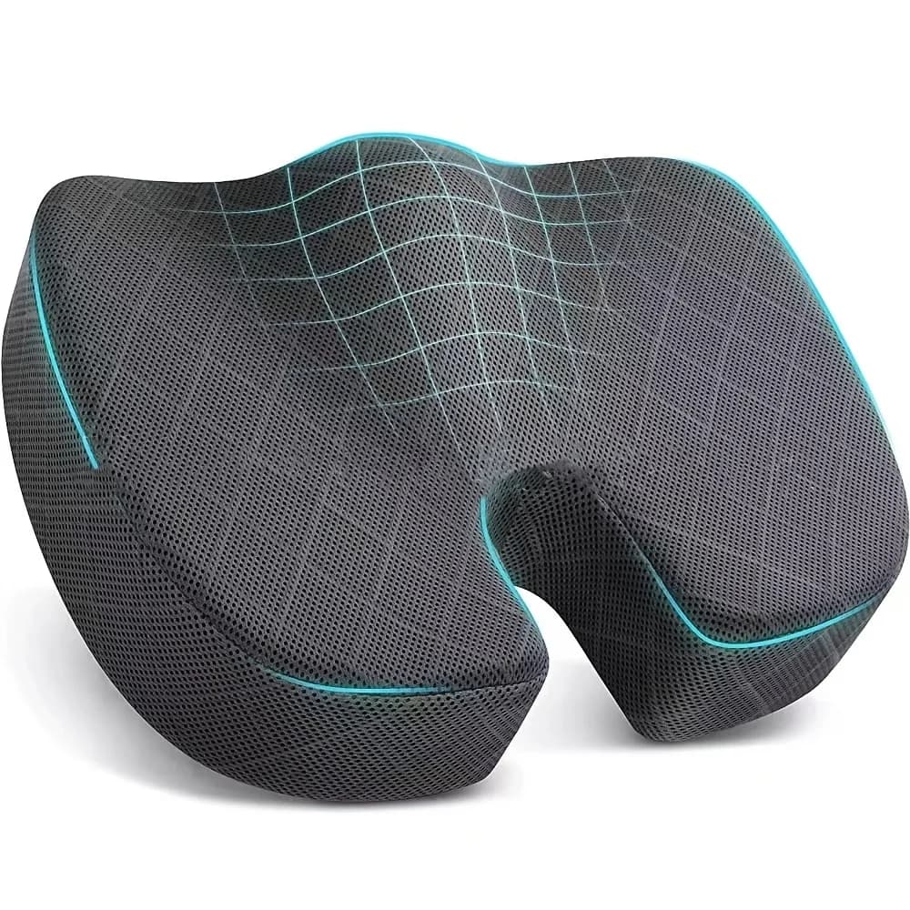 Cuscino per sedile ergonomico in memory foam - Cuscino per sedile traspirante, adatto per sedili da ufficio, auto e aereo