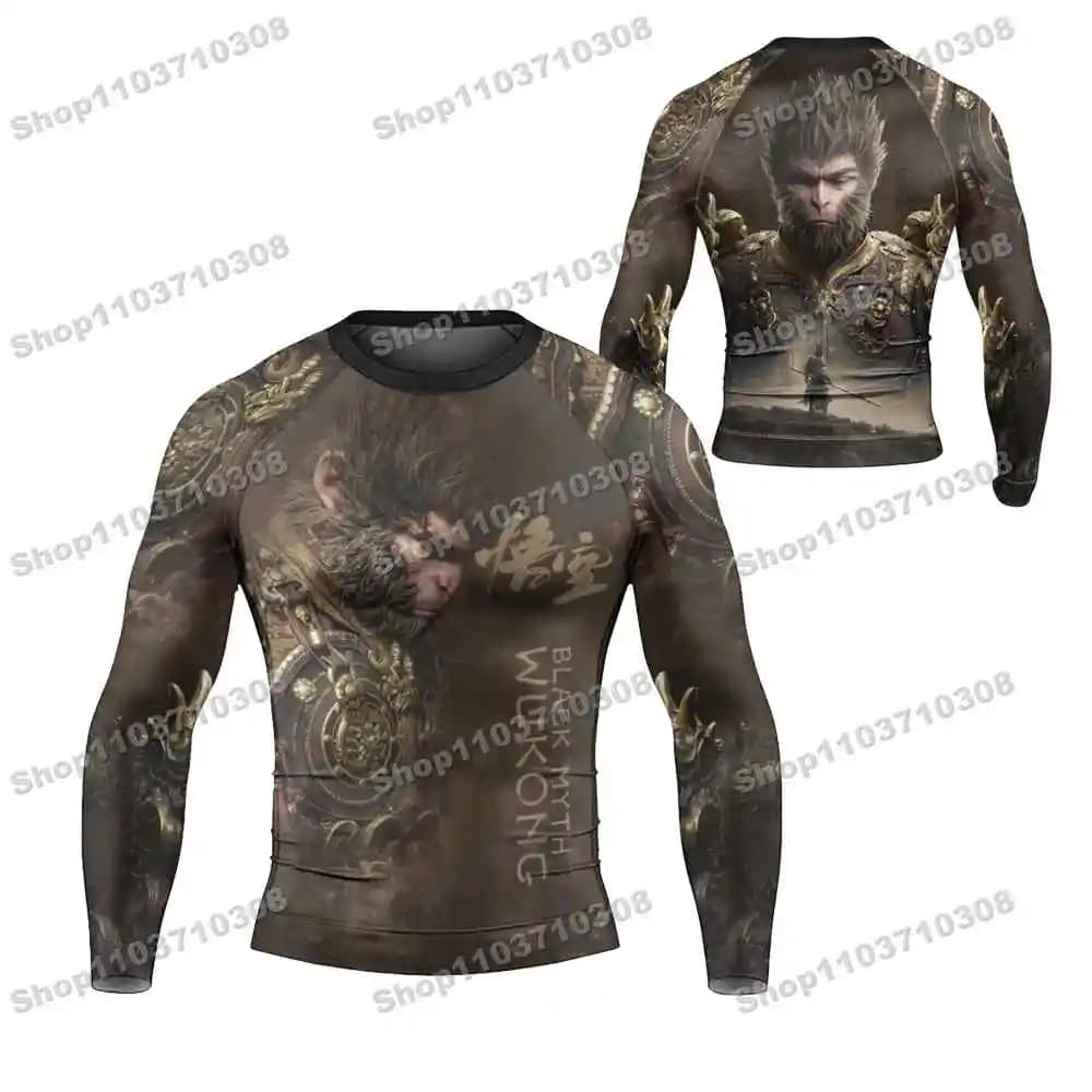 m78th Vari eroi mitici Maglia a maniche lunghe Camicie da spiaggia Costumi da bagno Pantaloncini da palestra per immersioni MMA BJJ Uomo Jiu Jitsu Set fitness