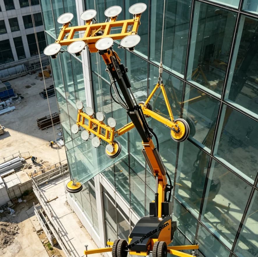 Robot Sollevatore Elettrico per Vetri 800kg, Sollevatore a Vuoto per Vetrate Continue, Macchina Mobile per l'Installazione di Lastre di Marmo