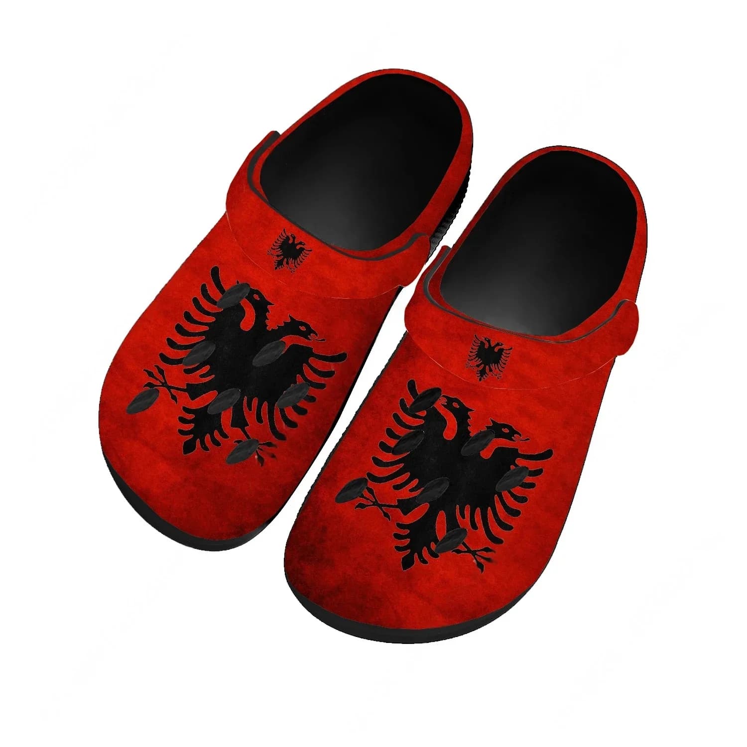 Water Shoes with Albanian National Flag, Comfortable Home and Garden slippers for Men and Women, Custom Sandals, Slippers with Beach Holes