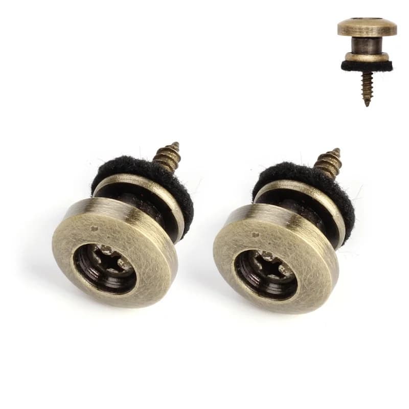 2 Pezzi Blocco Cinghia Chitarra Antiscivolo in Metallo, Chiodo di Fissaggio per Manico Chitarra Folk, Chiodi di Fissaggio per Manico Chitarra Elettrica, Basso, Ukulele - Accessori