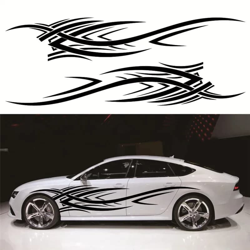 Bossnice 2pcs 2.4m Flame Totem decalcomanie adesivi per auto Full Body Car Styling adesivo in vinile per la decorazione di auto adesivo forte