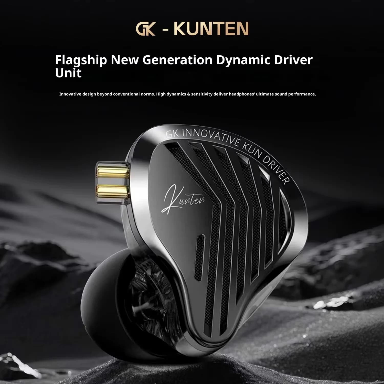 GK KUNTEN Metal accessories with dynamic Hifi Heavy Bass driver with 2 pin detachable cable for sports, games, music lovers, gift