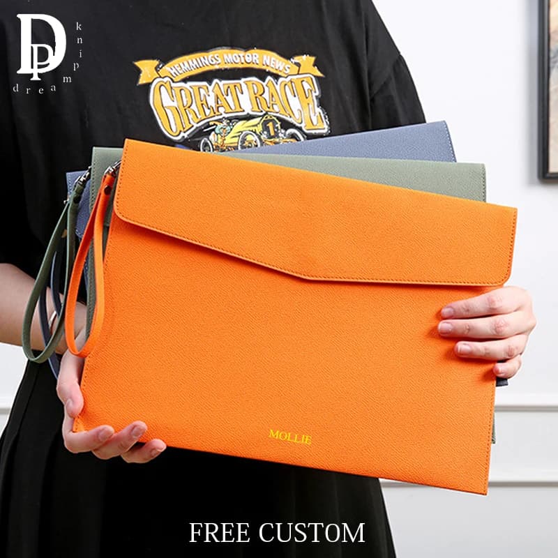 Fashionable A4 Document Bag for Business Office Custom Portable Document Bag for Students PU Leather Tablet Protective Bags