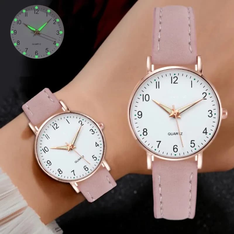 New Fashion Women's Watch Luminous Wrist Watch Small Leather Wrist Watch For Girls Relogio Female