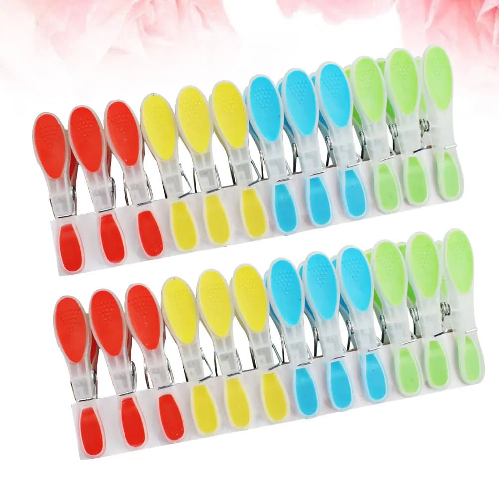 24 Mollette Antiscivolo in Plastica Resistenti per Biancheria, Trapunte, Biancheria Intima, Pannolini, Viaggi e Conservazione, con Presa Liscia