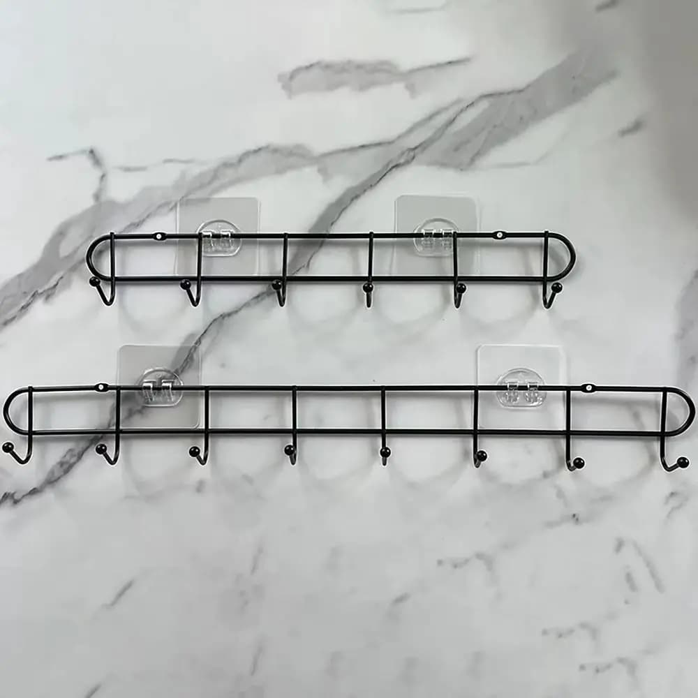 Durable 6/8/10 Hooks Wall Hooks Kitchen Hangers Stainless Steel Wall Hangers Clothes Door Towels for Home Kitchen