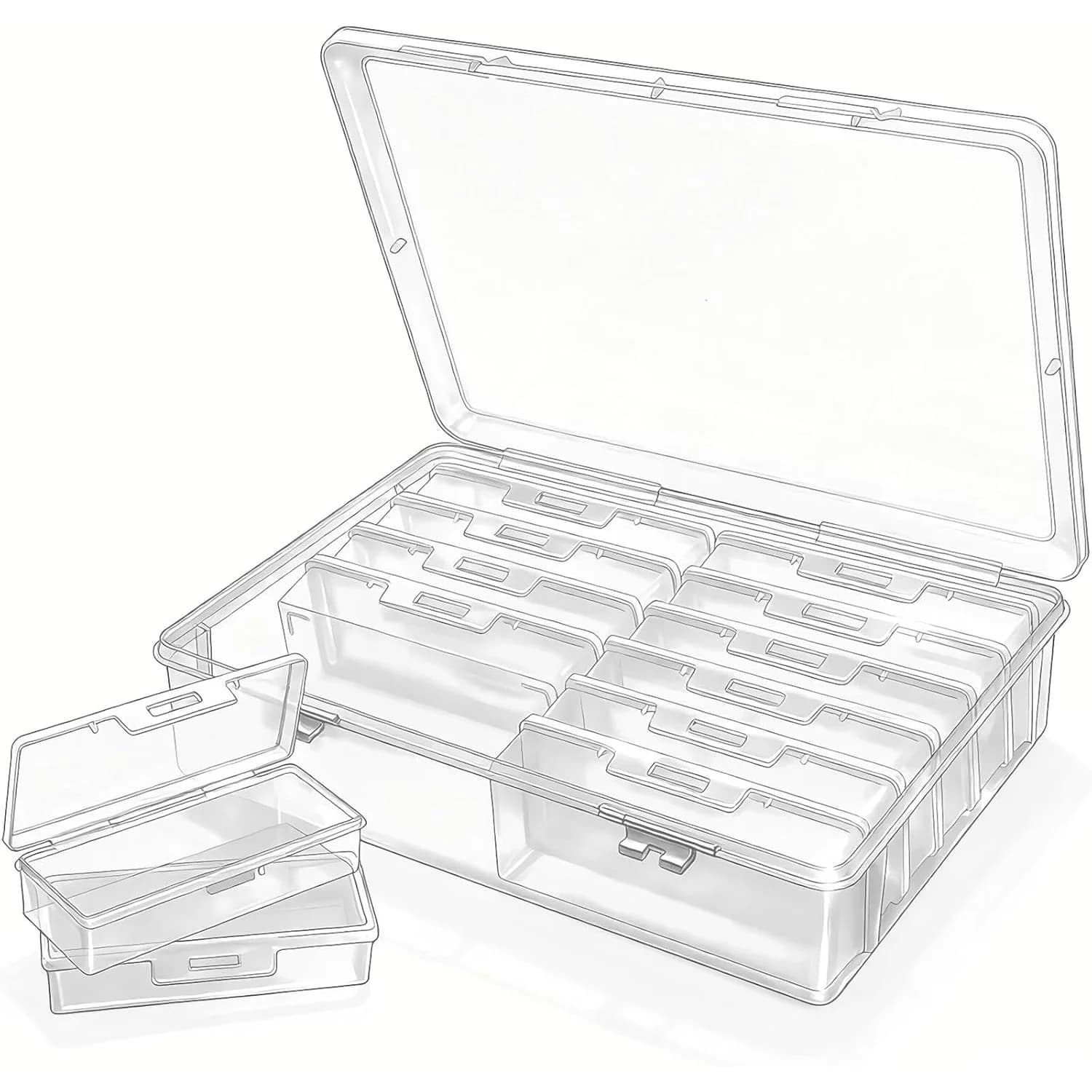 Transparent Storage Box with Reboundable Cover, Open Container - Ideal for Home Organization