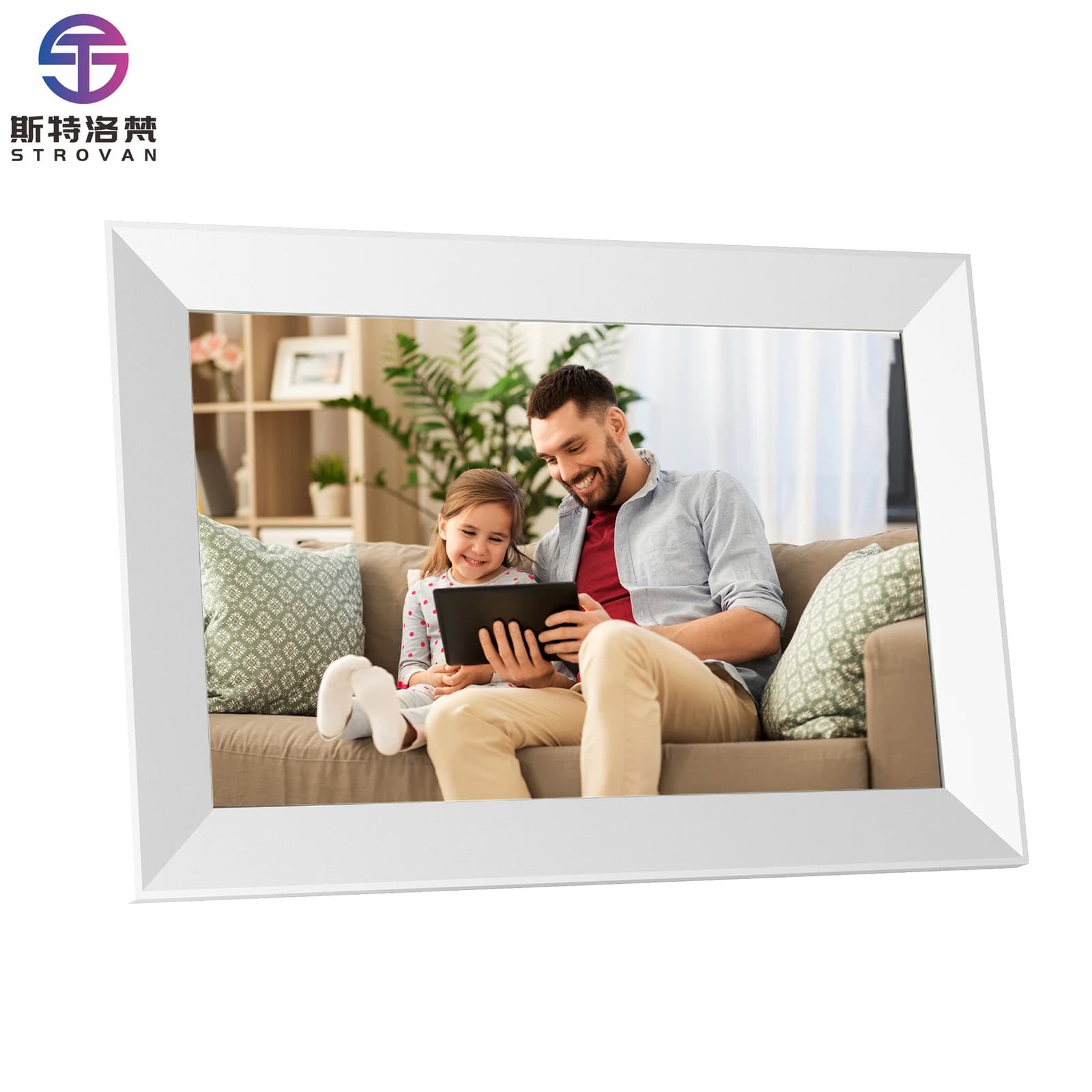 Cornice per foto digitale WiFi touch screen da 10 pollici 1280 * 800 Memoria da 1 GB + 32 GB