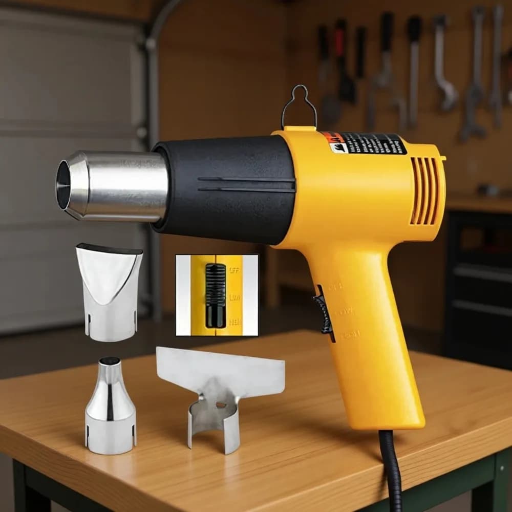 Kit Pistola Termica HT1000 con 3 Ugelli, Doppia Temperatura 750F 1000F per Termoretraibile, Morbificazione Vernici, Piegatura Plastica, Sganciamento Bulloni