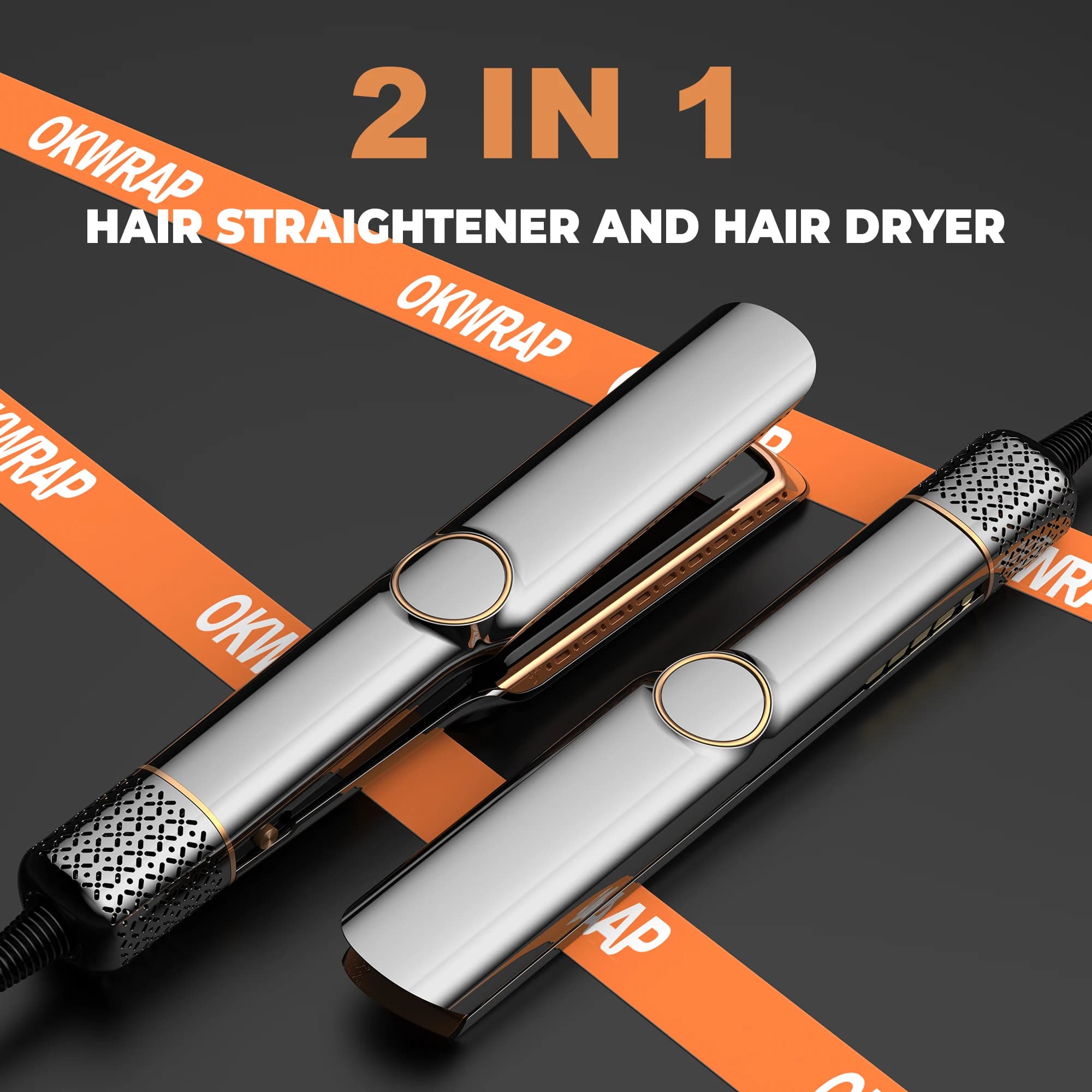 New Design 2 in 1 Low Temperature High Speed Hair Dryer With Straightening Plate Portable Straight Hair Flat Iron