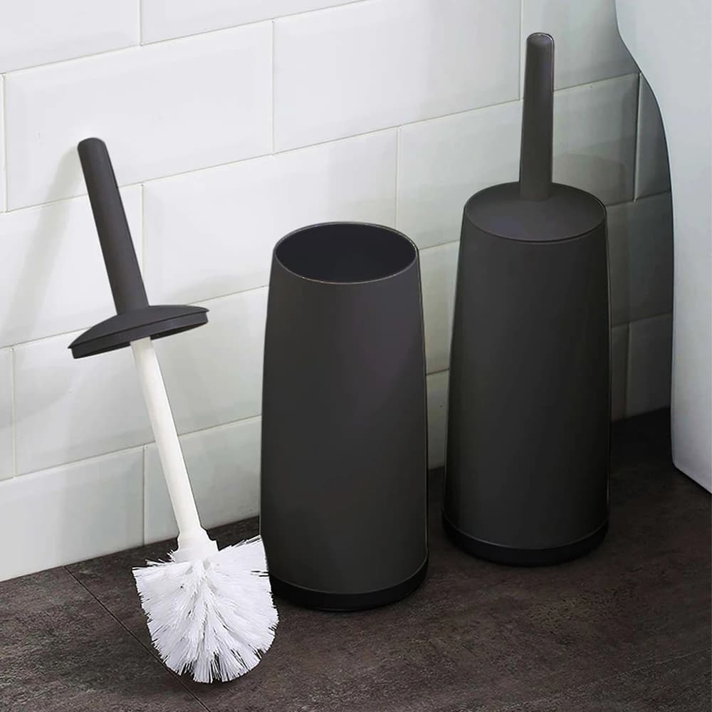 Set di scopini per WC deluxe Manico extra lungo Testa flessibile Design senza angoli morti Efficace spazzola per la pulizia del bagno Fornitore per la pulizia