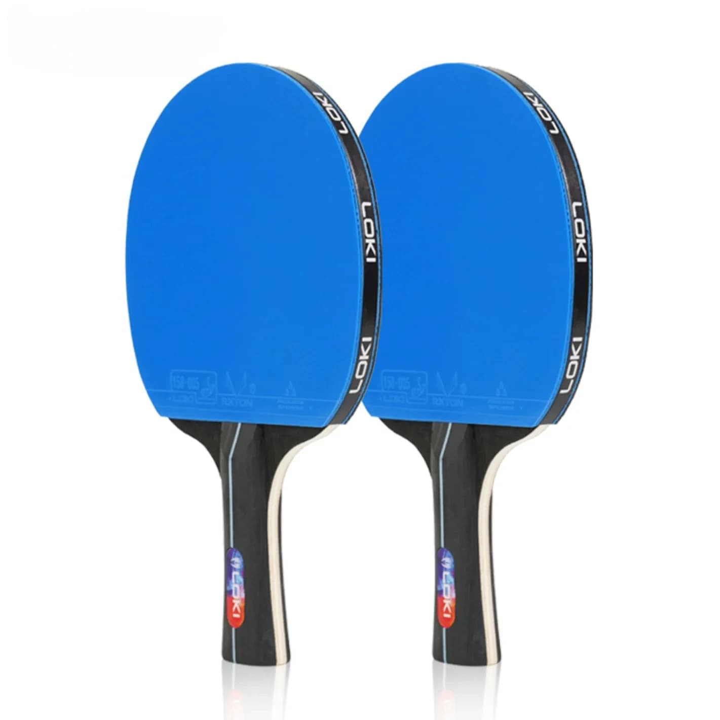 Racchetta da ping pong con manico lungo, racchette da ping pong per intrattenimento domestico, gomma blu per bambini e adulti, con borsa portaoggetti