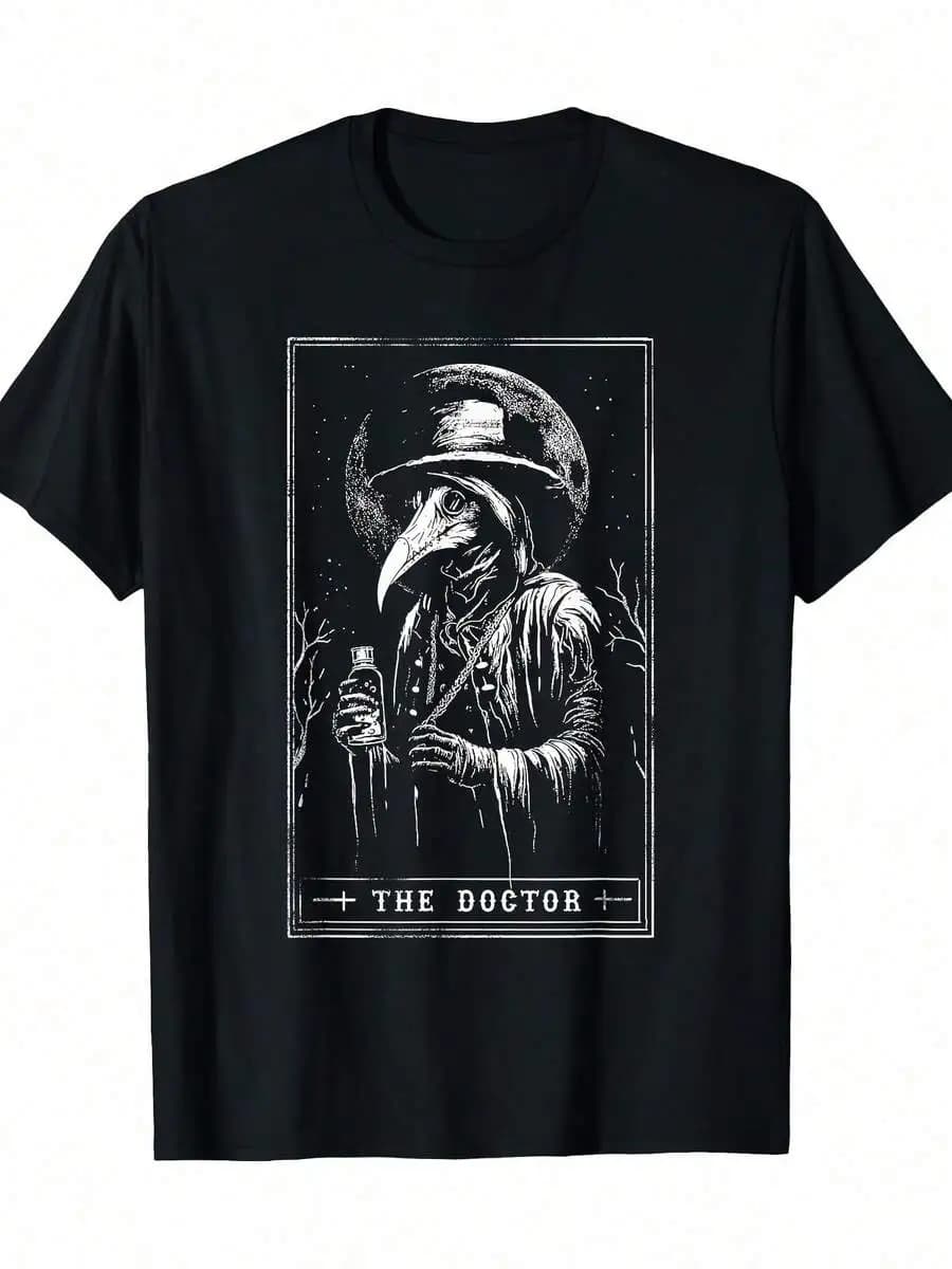 Felpa con cappuccio Plague Doctor Tarot Card in stile gotico e occulto - 220g
