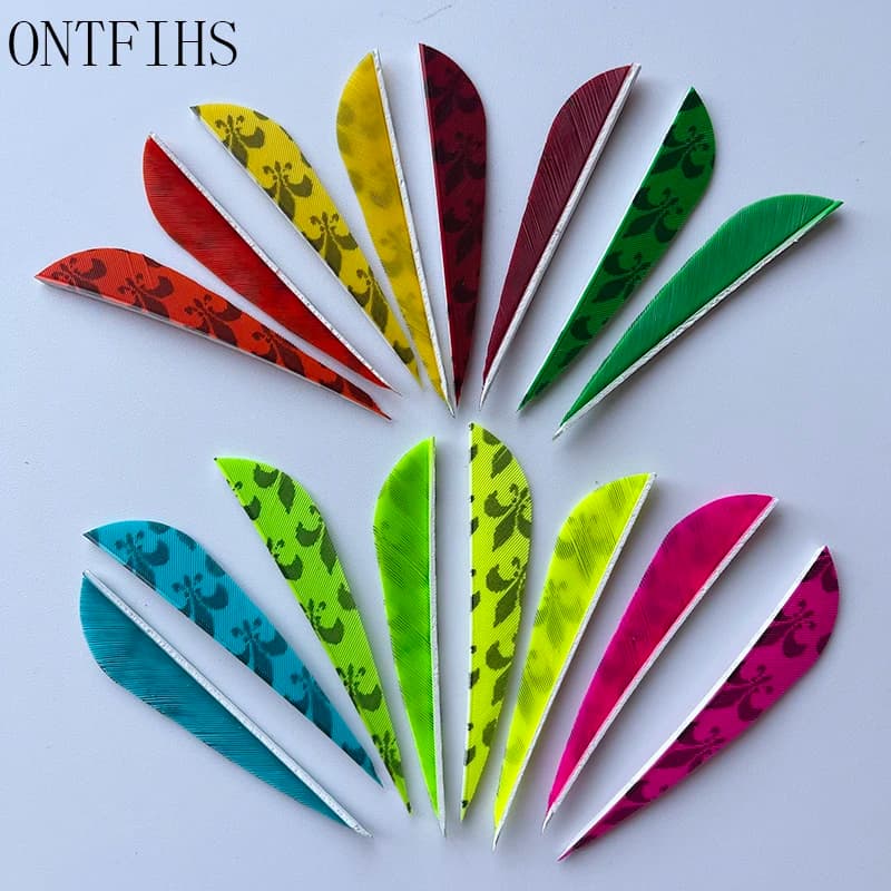 50Pcs 3 Inch Archery Feathers Arrow Fletching 3" Water Drop Shape Archery Vanes Traditional Feather For Bamboo Carbon Shaft