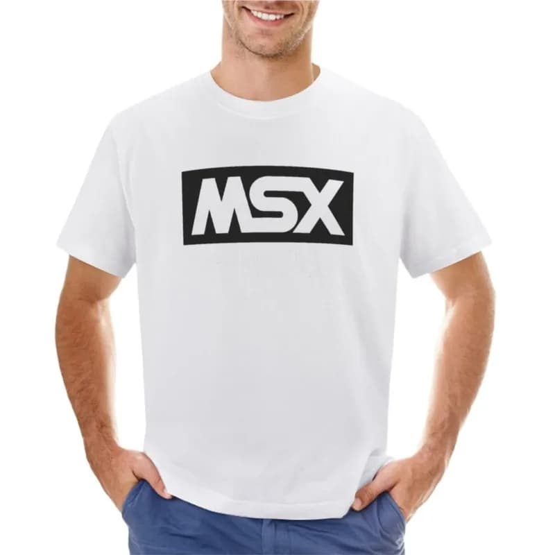 MSX BIOS - T-shirt a Rapida Asciugatura per Uomo, Magliette Bianche, Magliette Nere, Abbigliamento