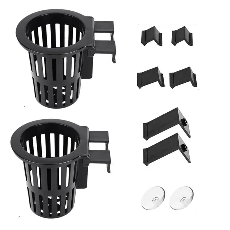 -2 Pk Aquarium Plant Holder With 1.57-Inch Extension Hooks And Suction Cups , Suitable For Fish Tank Plant Potting