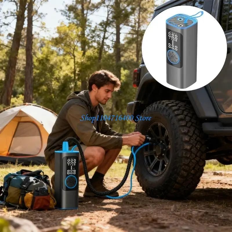 Y1gd Compressore d portatile per gonfiaggio pneumatici, pompe per pneumatici per auto senza fili 150PSI, compressore a