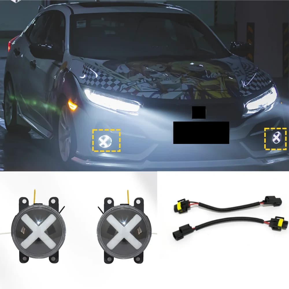 For the X-style fendinebbia group of the front hatchback Honda Civic 2016-2021 tenth generation