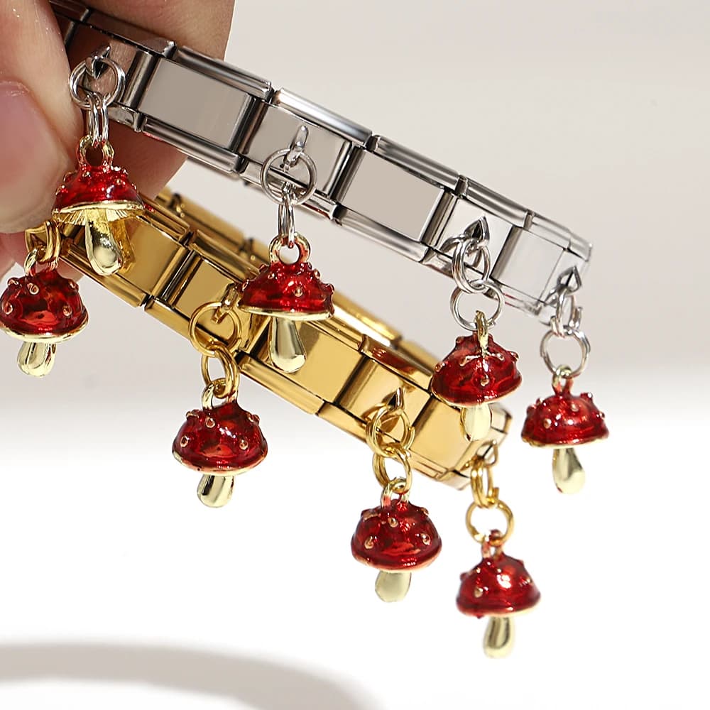 Greatera Mushroom Pendant Watch Strap Bracelet For Women Delicacy Artistic Stainless Steel Popular Versatile Bangle Jewelry 2025