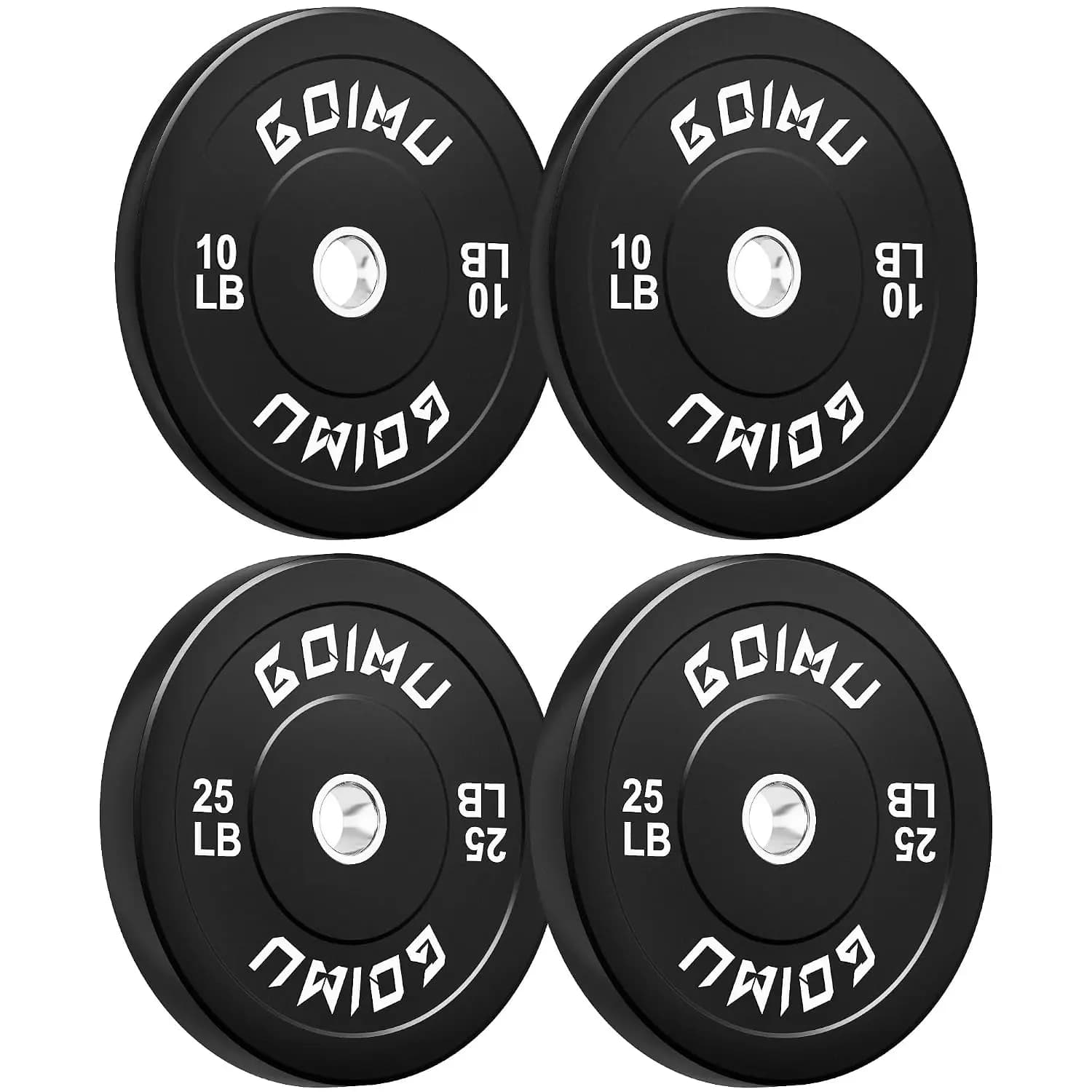 2-Inch Rubber Bumper Weight Plates Set 10/15/25/45LBS for Strength Training & Weightlifting, Multiple Options, Customized