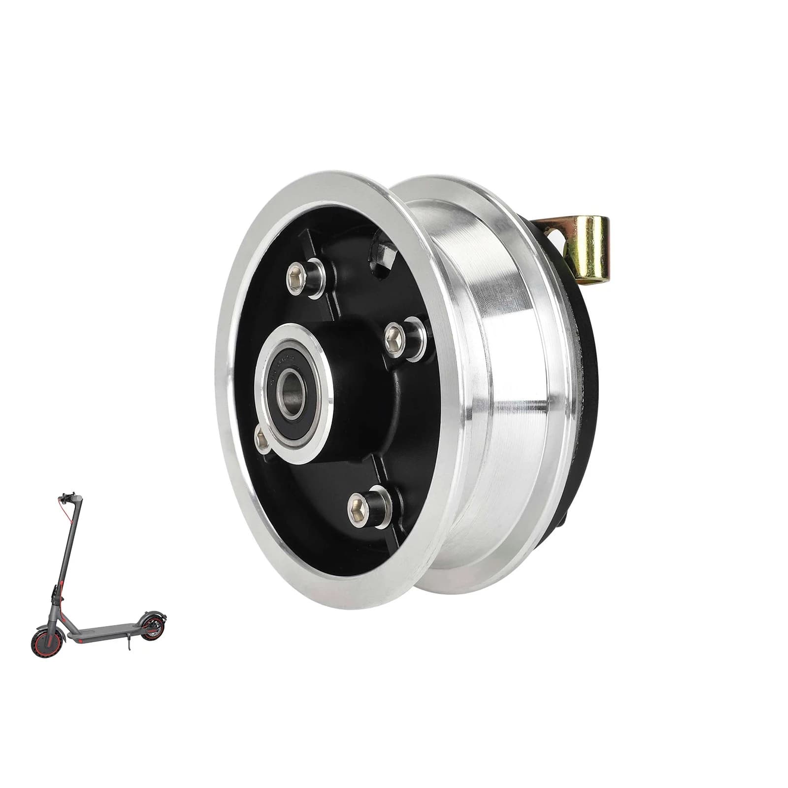 8 Inch 200x50 Drum Brake Hub Aluminum Alloy Front Wheel Rim Lightweight For NINEBOT Electric Scooter Replacement Part Accessory