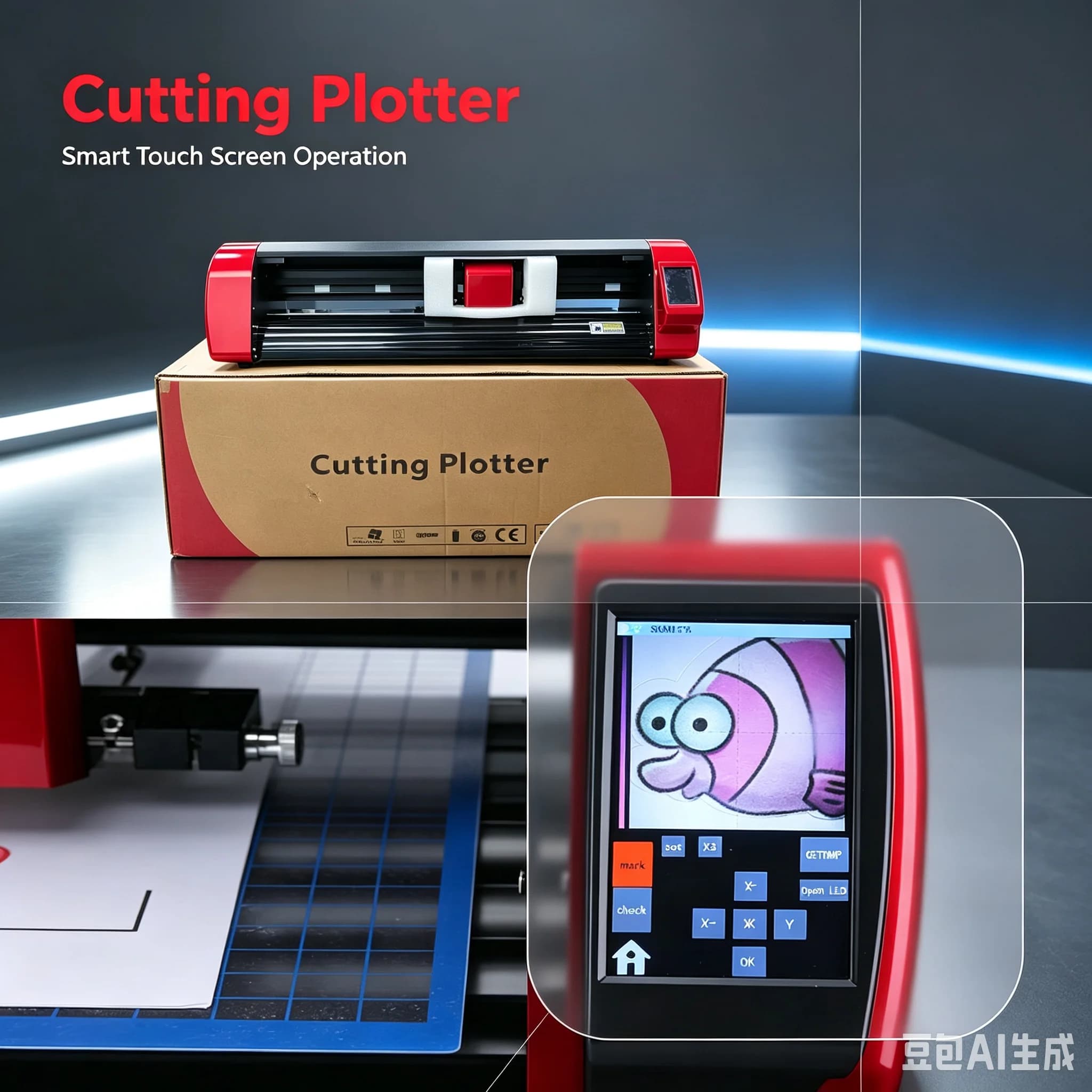 600mm Format Double Head CCD Camera Laser Sticker Cutting Plotter Die Cutter Machine Industrial For Vinyl Heat Transfer Label