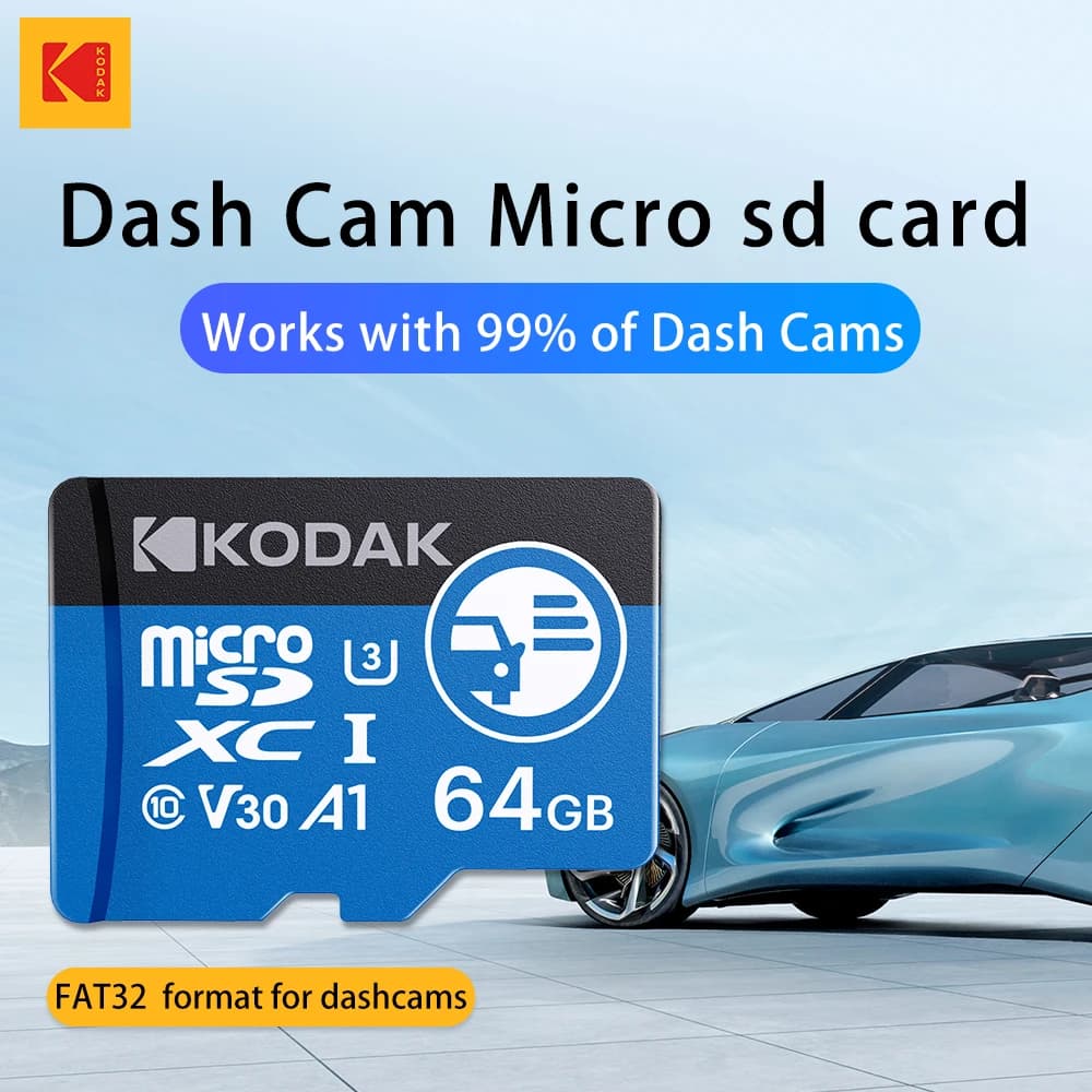 Scheda Micro SD Kodak per scheda di memoria Dash Cam Scheda video Microsd ad alta resistenza compatibile con telecamera di sicurezza Samrtphone Drone