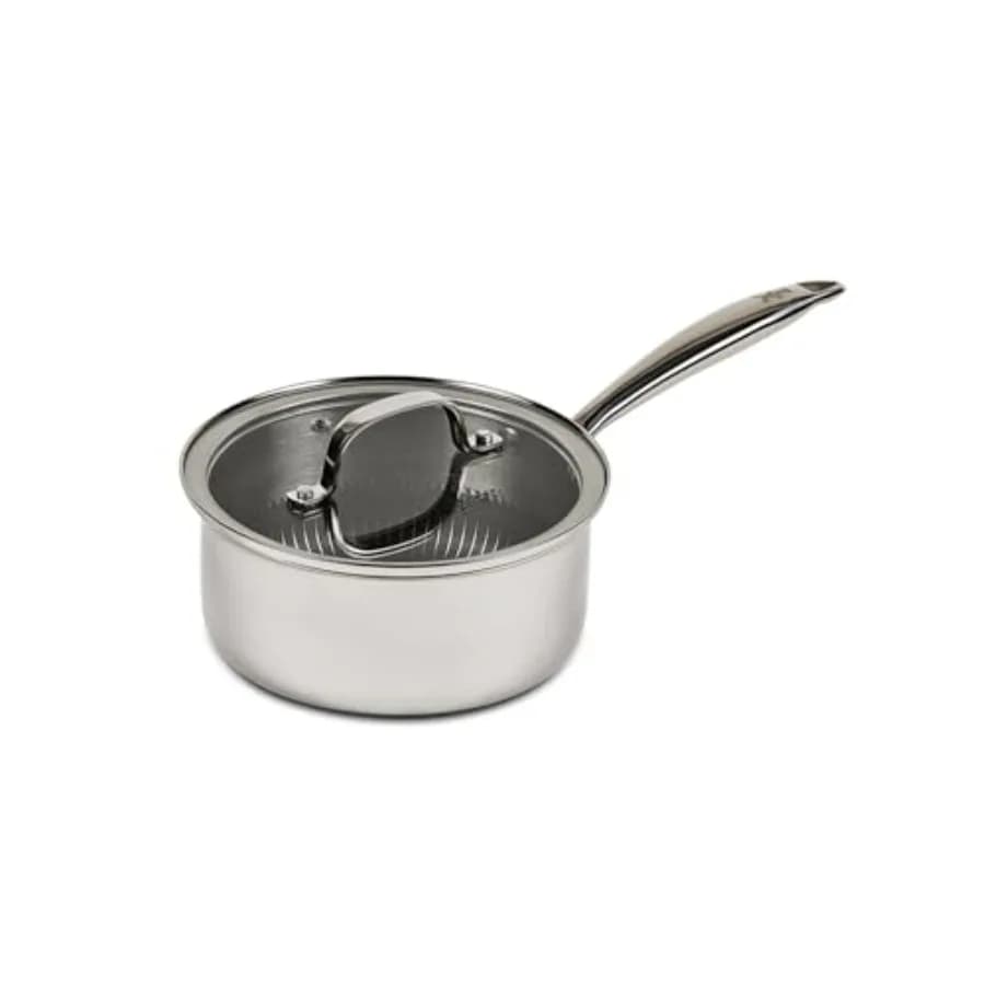 Padella Titan, Padella Antiaderente in Acciaio Inox a Tre Strati, Pentola per Salse da 2 QT con Coperchio