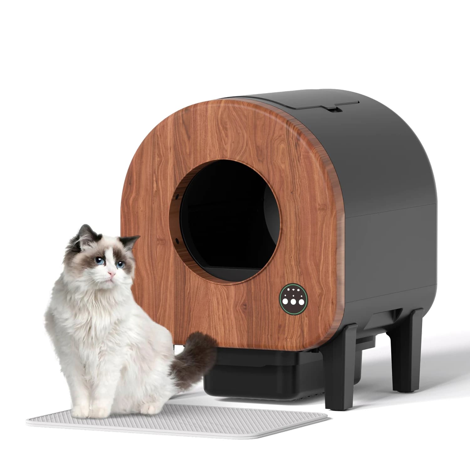 OEM intelligent automatic self-cleaning pet toilet trash can easy cleaning WiFi application control 75L cat interior