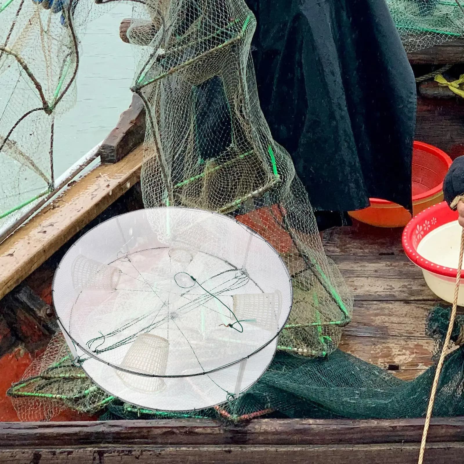 Rete Professionale Multifunzionale per la Pesca, Trappola Pieghevole Portatile per Pesci, Granchi e Gamberi in Fiumi e Laghi
