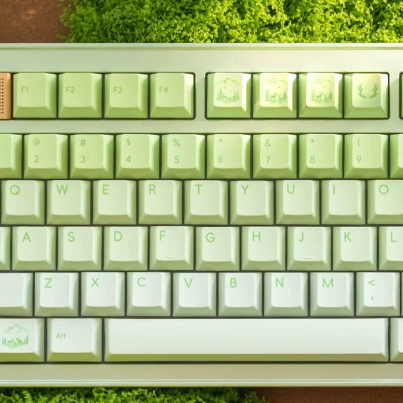Set di Tasti a Tema Foresta Pluviale Personalizzabili, Profilo Cherry, Tasti PBT con Sublimazione per Tastiere Meccaniche, Accessori e Regali