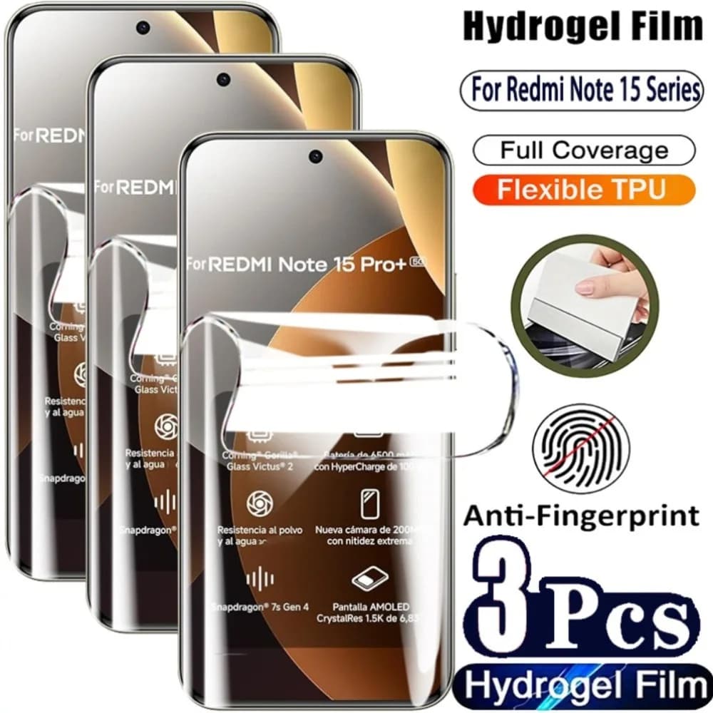 Pellicola idrogel ultra trasparente da 3 pezzi per Redmi Note 15 14 13 Pro Plus 14S 12S 11S Protezione schermo per Redmi 15C 15 14C 13C 12C 10A