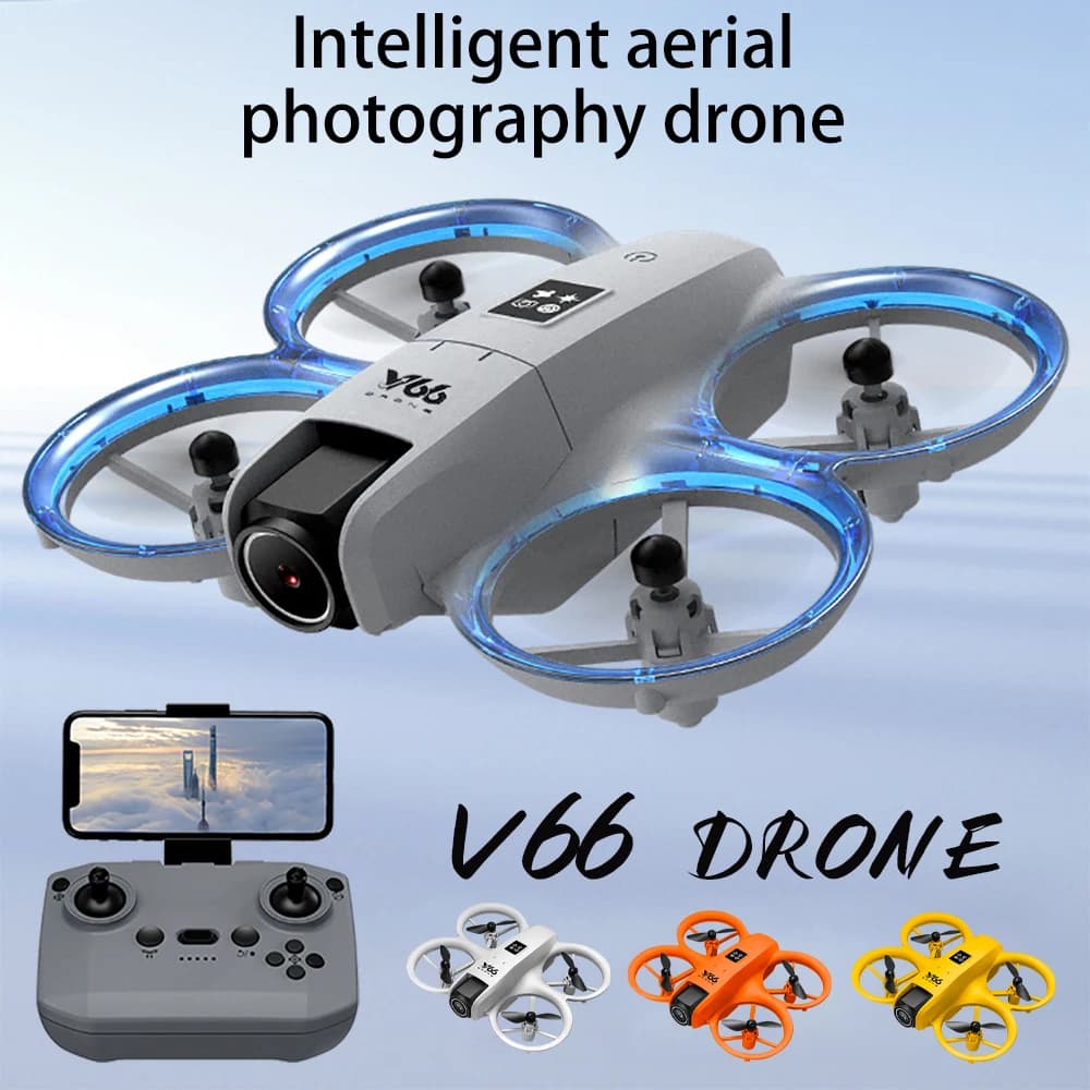 V66 Mini Drone 4K Profession HD 180 ° Lens Camera WiFi FPV RC Dron Avoidance Folding Helicopter Quadcopter Toys for Children