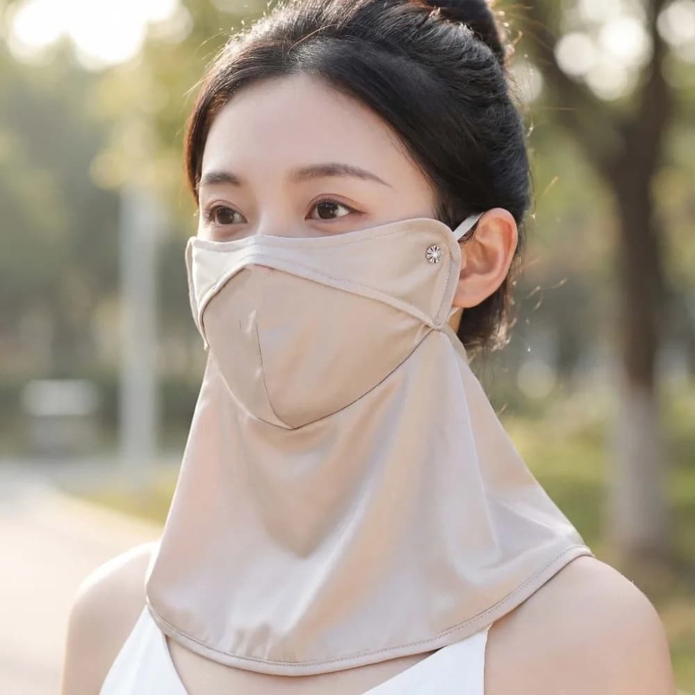 Maschera Solare per Ciclismo in Raso, Protezione Solare per il Viso, Elastica e Liscia, Sottile, Leggera e Traspirante, Maschera Parasole da Viaggio