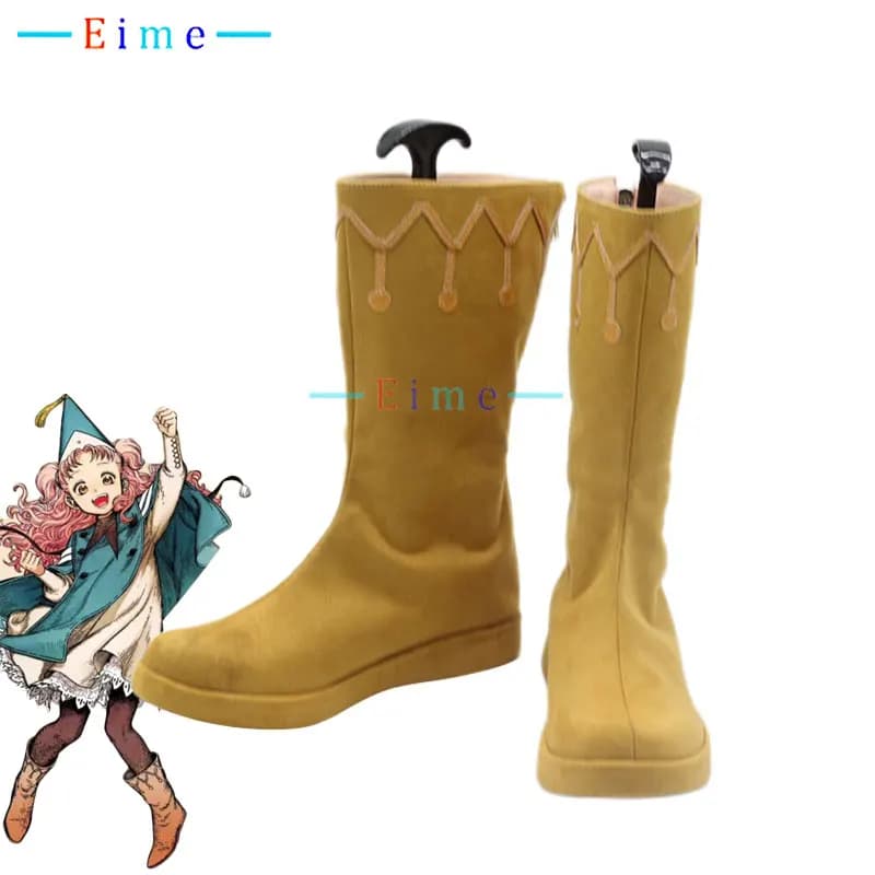 Scarpe Cosplay Tetia, Cappello da Strega Anime, Accessori Cosplay Atelier, Stivali per Halloween e Carnevale, Su Misura, Taglie Grandi, Scarpe in Pelle PU