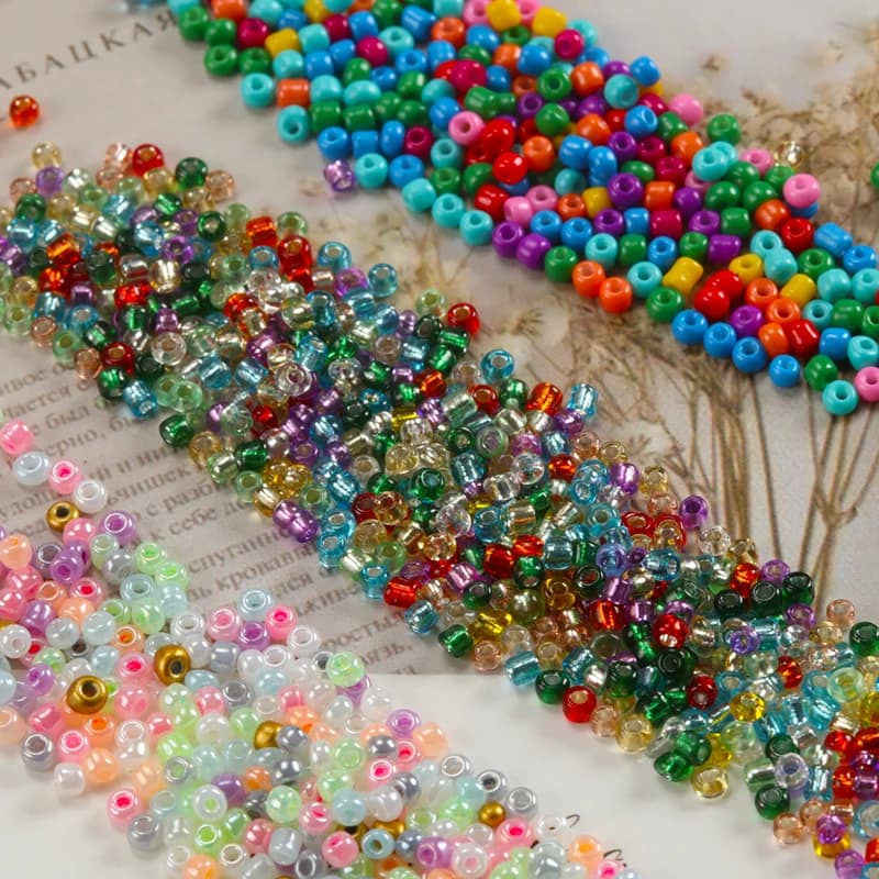 Perline distanziatrici in vetro ceco da 2 mm, colori misti, per creazione di gioielli fai da te, accessori per bracciali e collane.