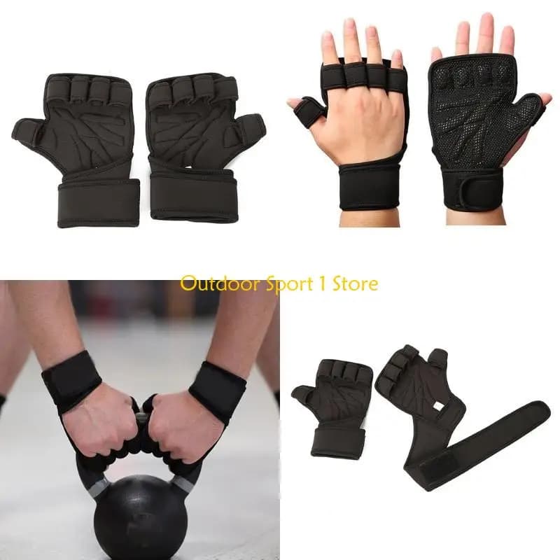 A0ka Open Gym Gloves for Women and Men Gloves Weight Lifting With Wrist fingerless Training Gloves