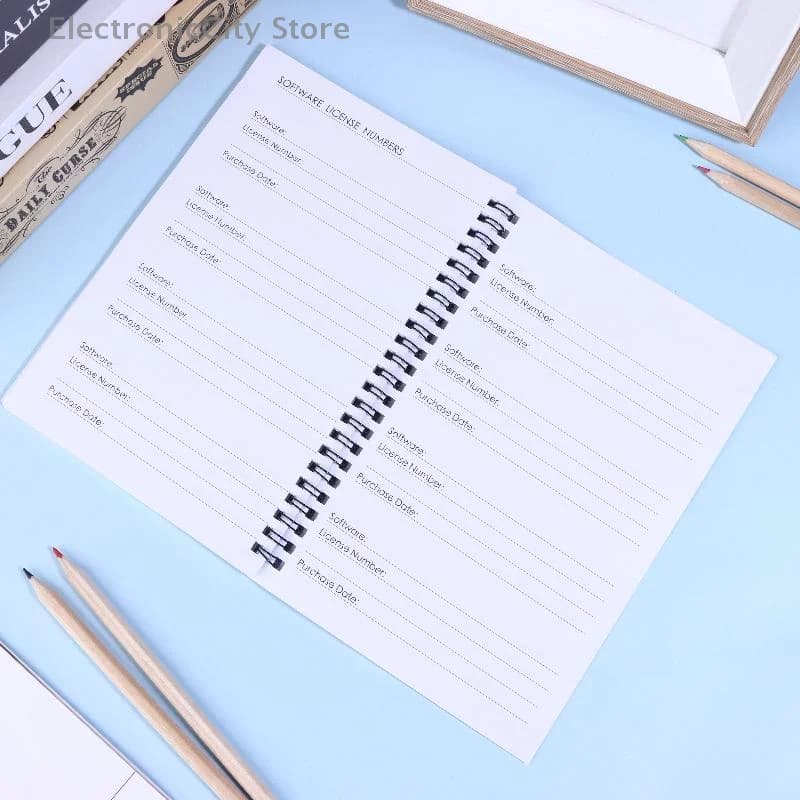 S web di registrazione dell'accesso al computer su Internet Divertimento per l'utente Password a spirale Notebook per nomi Password Home Office Materiali per album