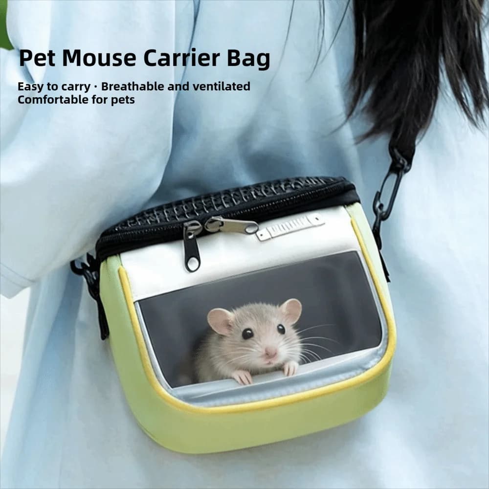 Breathable Small Pet Carrier Bag Portable Ventilated Hamster Shoulder Bag Travel Use Lightweight Hedgehog Gecko Carry Pouch