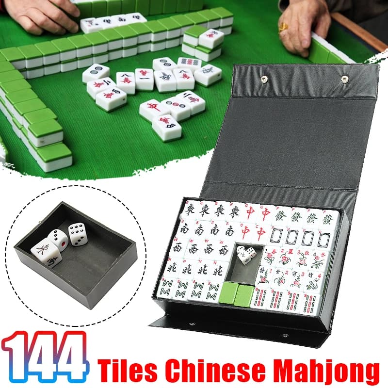 Set da gioco tradizionale cinese MahJong da tavolo Personaggi inglesi Casa domestica per interni per il tempo libero in famiglia